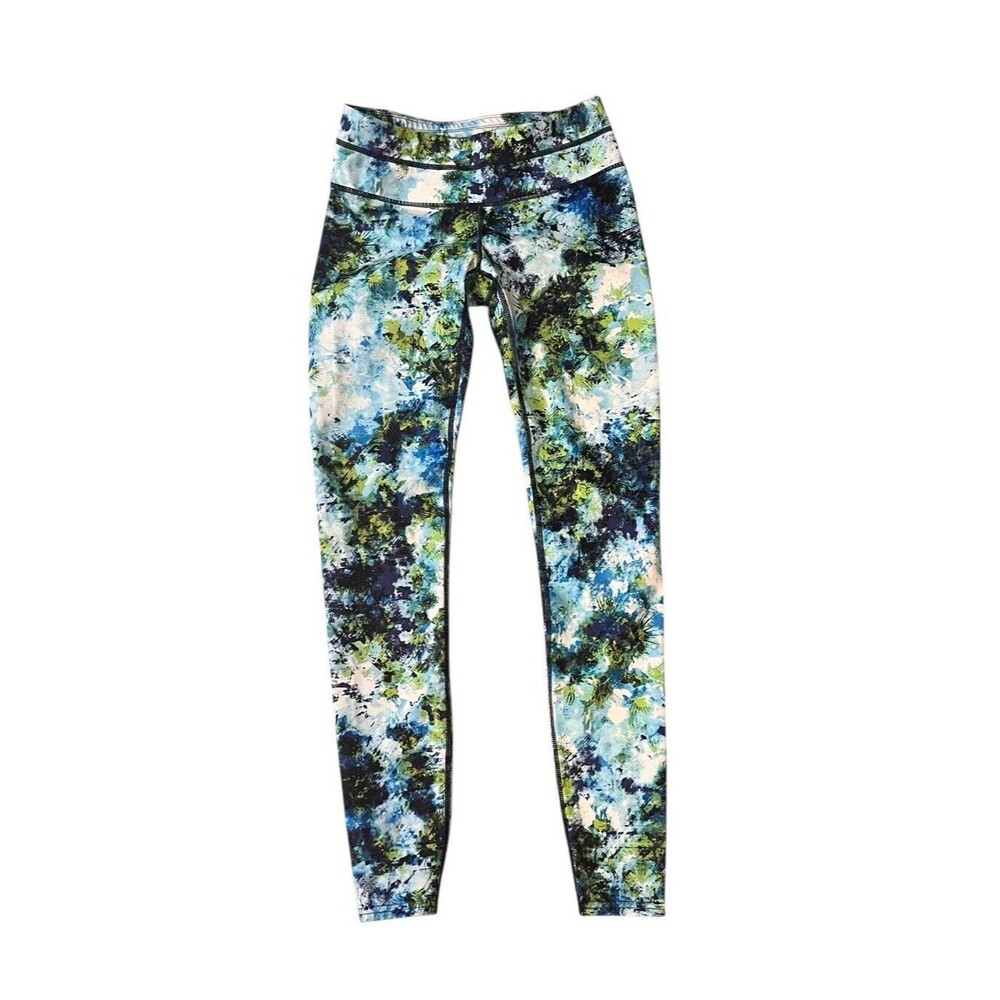 ATHLETA Blue/Green Mid-Rise Leggings‎ Womens XS